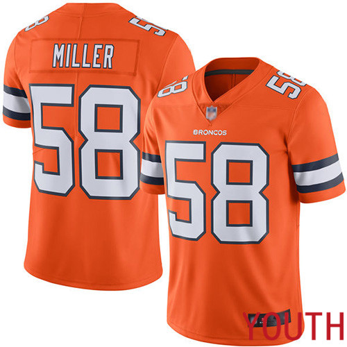 Youth Denver Broncos #58 Von Miller Limited Orange Rush Vapor Untouchable Football NFL Jersey